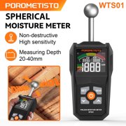 POROMETISTO Digital Wood Moisture Meter, 20-40mm Analysis Depth, Non-destructive Spherical Hygrometer Wood, Cement, Plaster, Concrete, Building Materials Moisture Detector