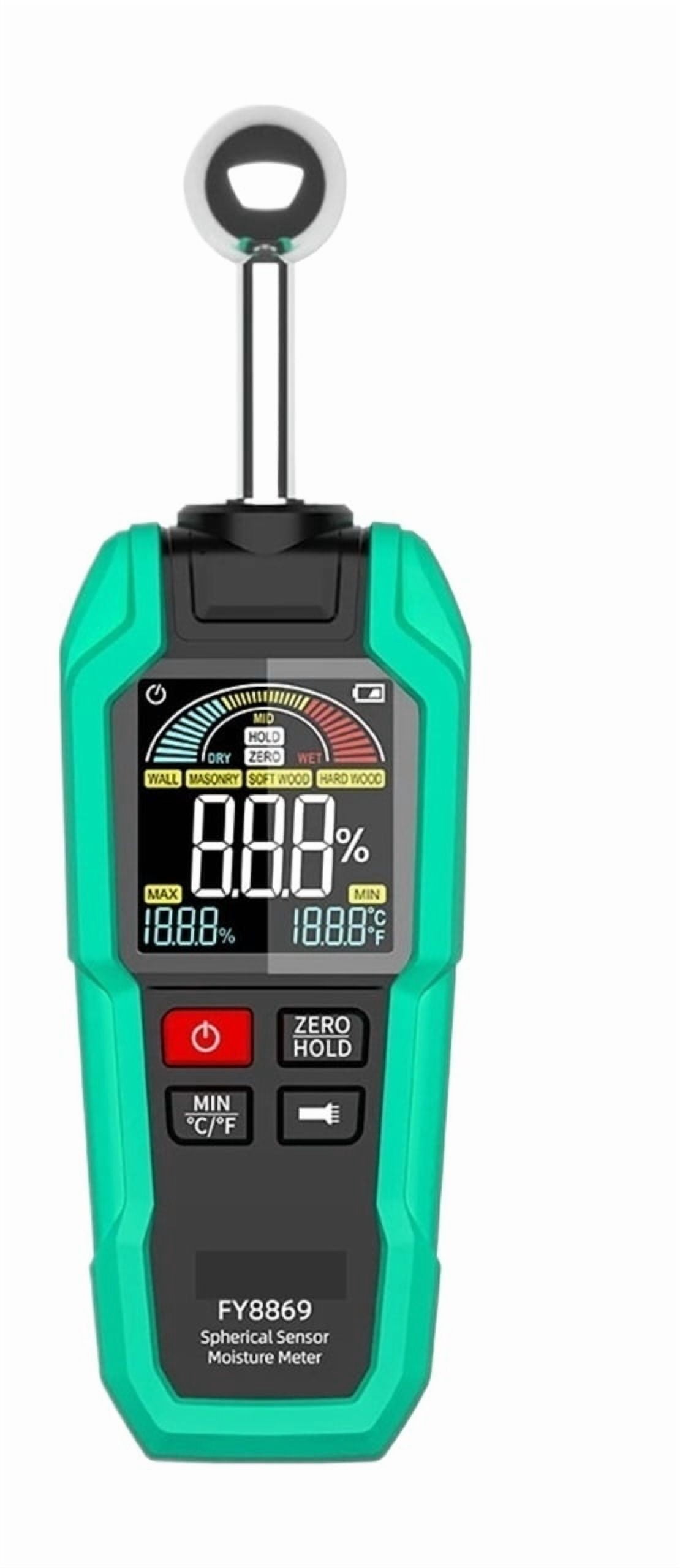 Digital Wood Moisture Meter Non-destructive Spherical Hygrometer Record Humidity Auto Detect Timber Damp Detector