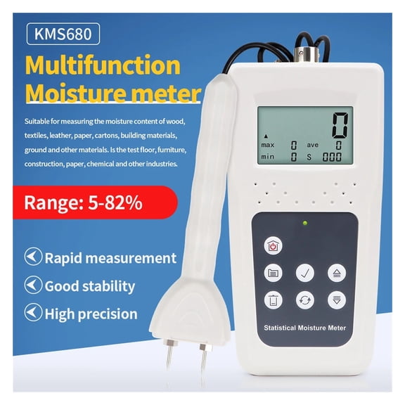 Digital Wood Moisture Meter Temperature Humidity Hygrometer Handheld LCD Thermometer Psychrometer Wet Bulb Dew Point Tester