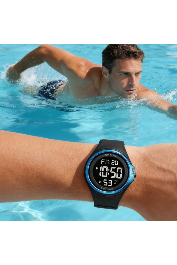 Digital Wristwatch, Outdoor Sports Timer Alarm Watch, Water-Resistant Fashion Timepiece, Lightweight Student Watch for, Running, Hiking & Daily Activities