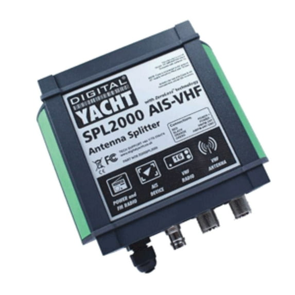 9" Blue and Green Outdoor Marine Digital Yacht SPL2000 VHF and AIS Powered Antenna Splitter