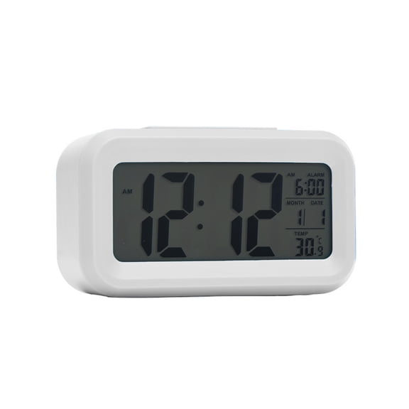 Digital alarm clock, battery powered, snooze mode for heavy sleepers in bedrooms, children and travelers