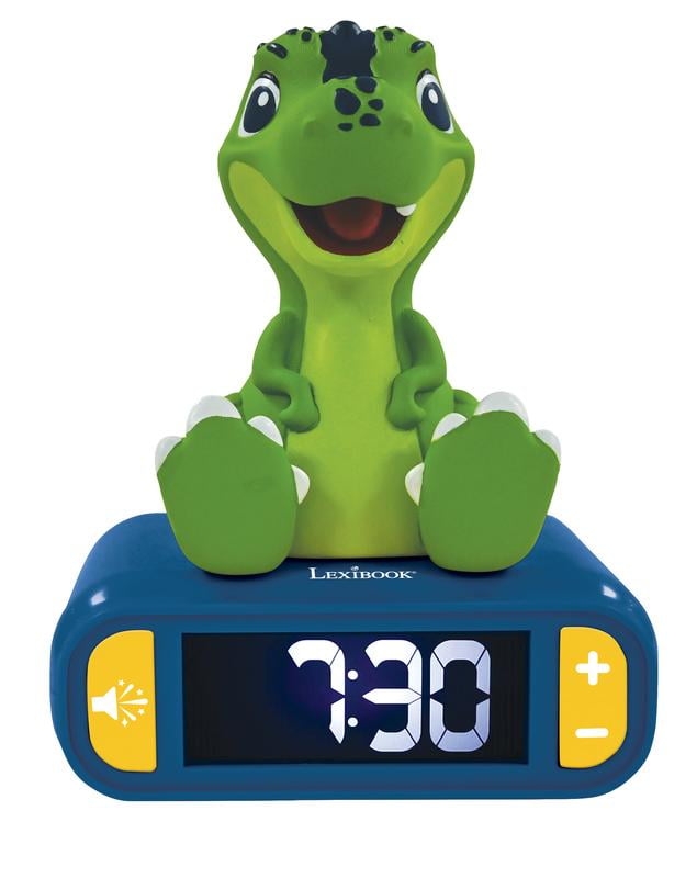 Digital alarm clock with a 3D Dinosaur night light and sound effects