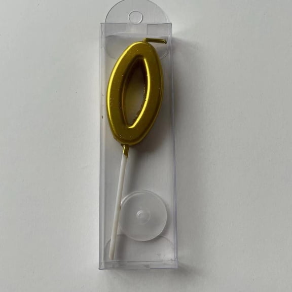 Digital birthday candle 0-9 Golden digital candle smokeless creative cake plug-in candle PVC boxed Digital - style:Number 0;