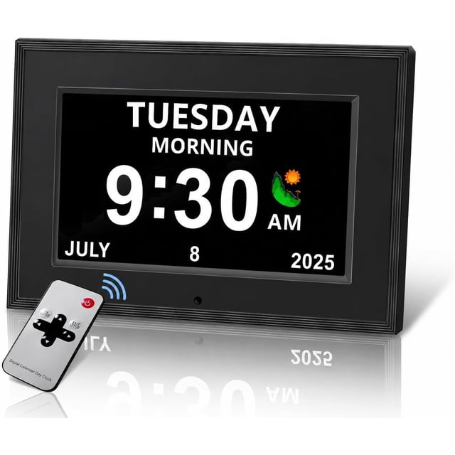 Digital Clock to Remind Time for Forgetful Seniors, with Digital Photo ...