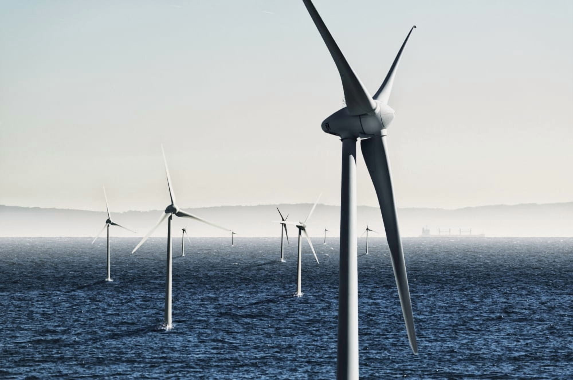 Digital composite of wind turbines on the waterTarifa cadiz andalusia spain Canvas Art - Ben Welsh Design Pics (38 x 24)