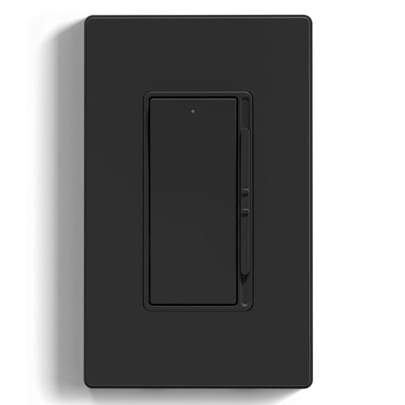 Digital dimmer switch suitable for 300 dimmable / lamps and 600 incandescent / halogen lamps, single pole/3-way sliding dimmer switch, includes wall plate, certified, 1 pack, matte black