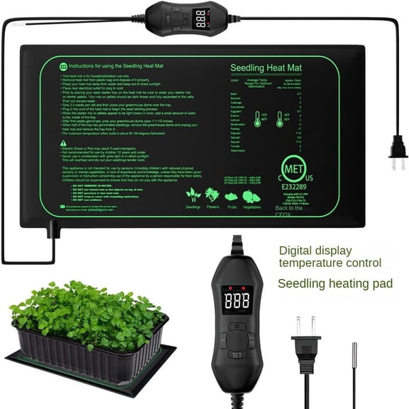 Digital display temperature control seedling heating pad plant flower seedling breeding heating pad, 25cm*52.5cm