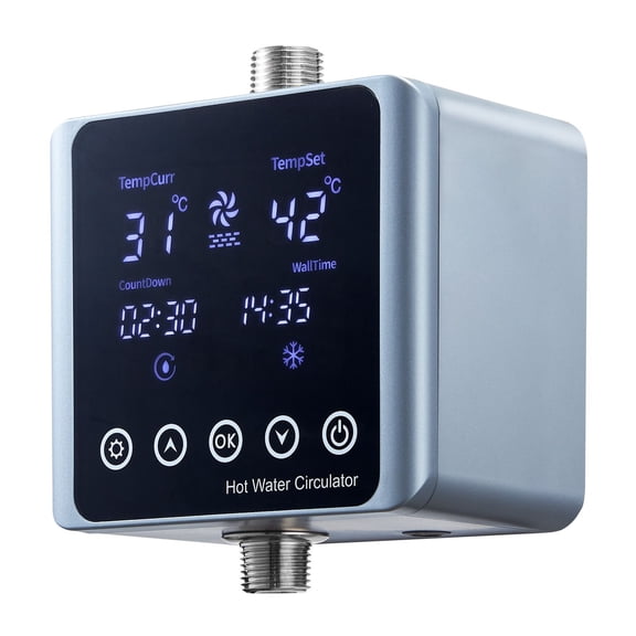 Digital intelligence Hot Water Recirculating Pump, Built-in Thermostat/Timer/Screen, Under Sink for Home Heater