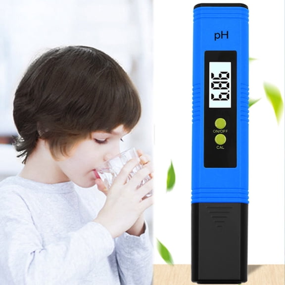 Digital pH Meter High Accuracy Water Quality Tester 0.01 PH Range for Drinking Water Aquarium (Blue)