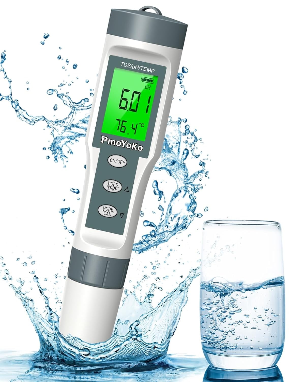 Digital pH/TDS Meter with ATC pH Tester, 3 in 1 pH TDS Temp 0.01 ...