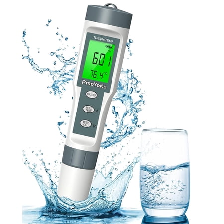 Digital pH/TDS Meter with ATC pH Tester, 3 in 1 pH TDS Temp 0.01 Resolution High Accuracy pH Tester with LCD Backlit, TDS Meter pH Meter for Water, Wine, Pool, Hydroponics and Aquariums