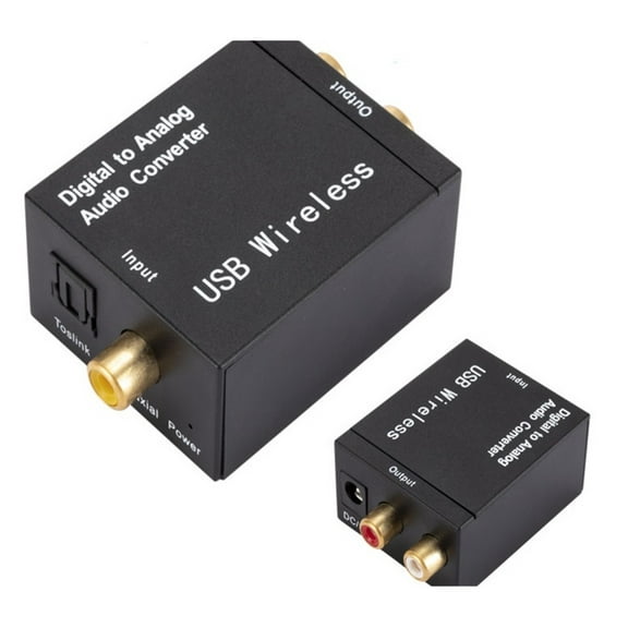 Digital to Analog Converter Support Optical Fiber Toslink Coaxial Signal to RCA R/L Decoder SPDIF DAC