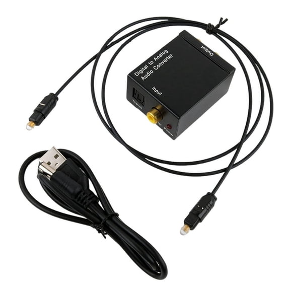 Digital to Analog Coax Coaxial Optical Cable Toslink  Stereo Audio Adapter + 3.5mm Audio