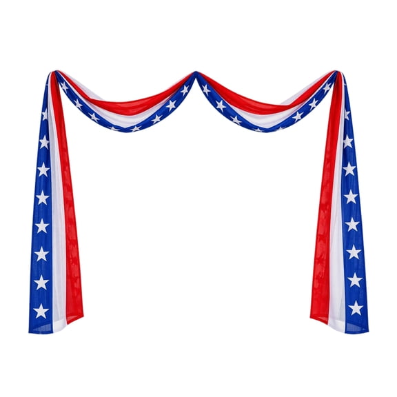Digitally Printed Long Banner Fabric for Party Decoration Background 50x600cm Star Pattern Hanging Drapery for Events and Celebrations