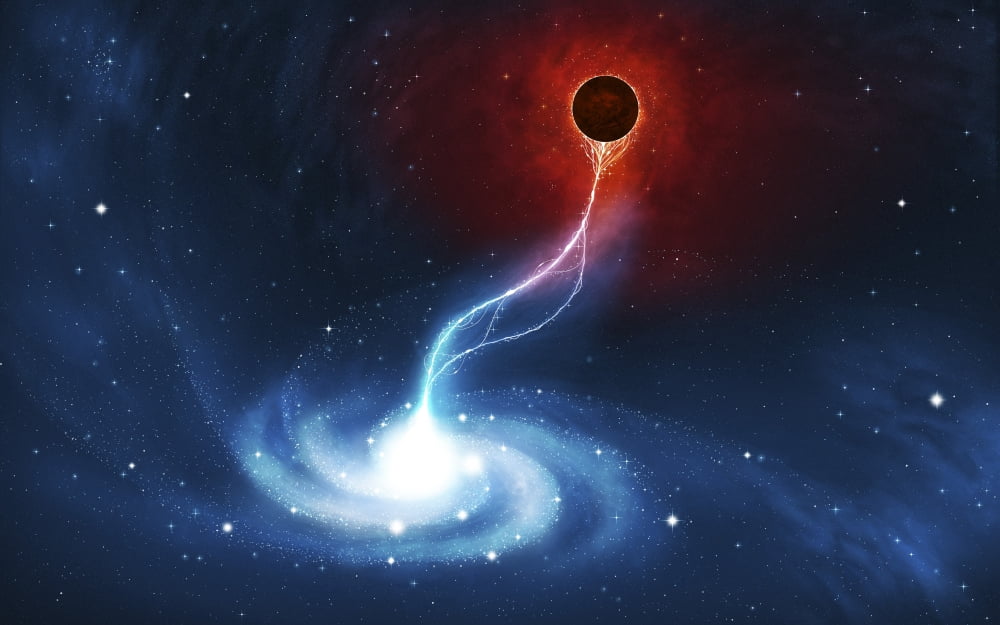 Digitally generated image of a black hole Canvas Art - Vlad GerasimovStocktrek Images (18 x 12)