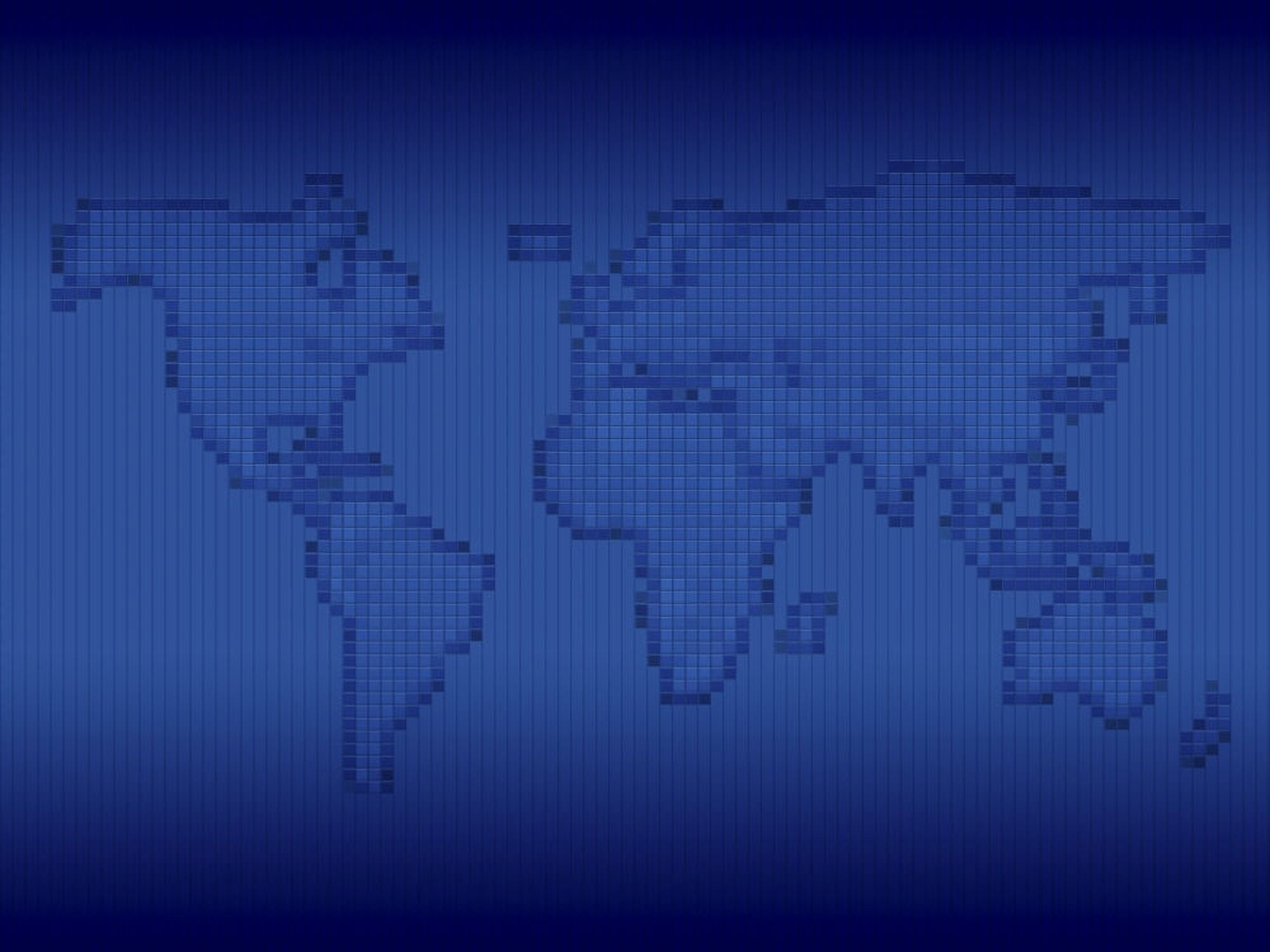 Digitally generated image of the world in pixels Canvas Art - Vlad GerasimovStocktrek Images (17 x 13)