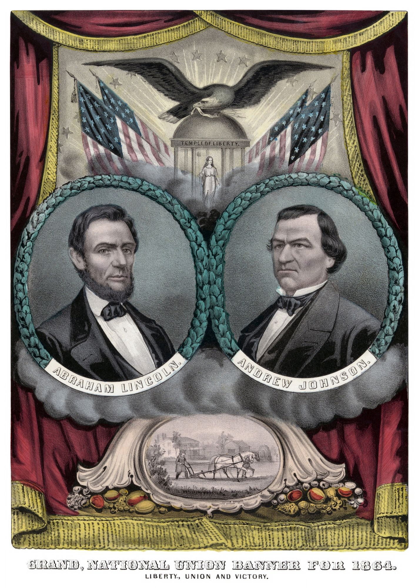 Digitally 1864 election banner Canvas Art - John ParrotStocktrek Images (12 x 17)