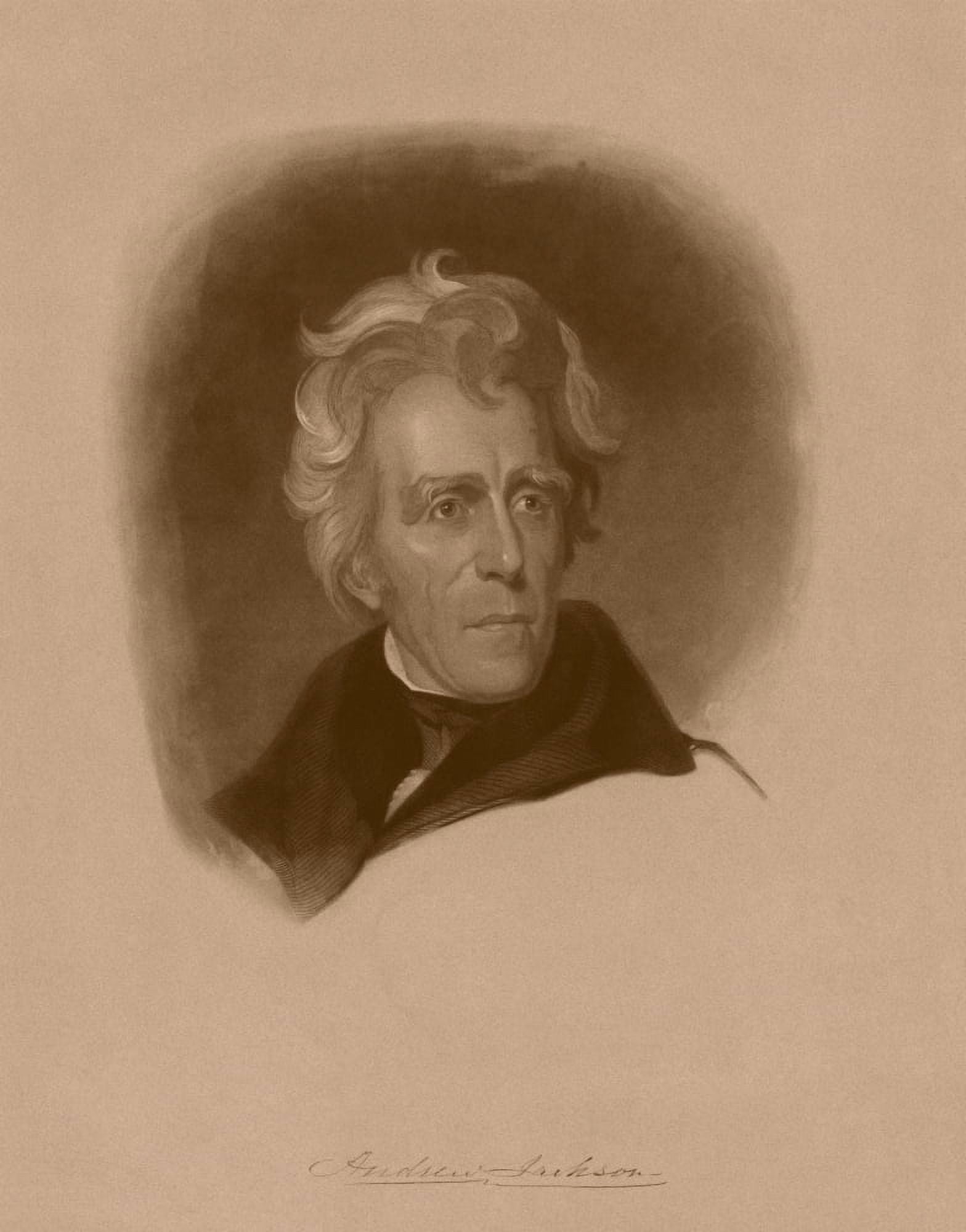 Digitally American history portrait of President Andrew Jackson Canvas Art - John ParrotStocktrek Images (13 x 16)