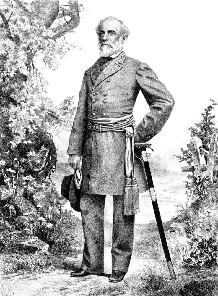 Digitally Civil War artwork of General Robert E Lee Canvas Art - John ParrotStocktrek Images (25 x 33)