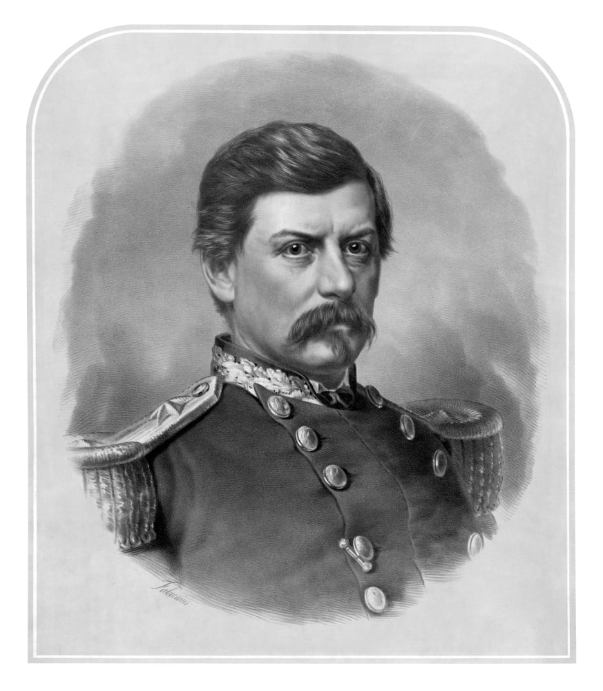 Digitally restored Civil War artwork of Union General George McClellan Canvas Art - John ParrotStocktrek Images (14 x 16)