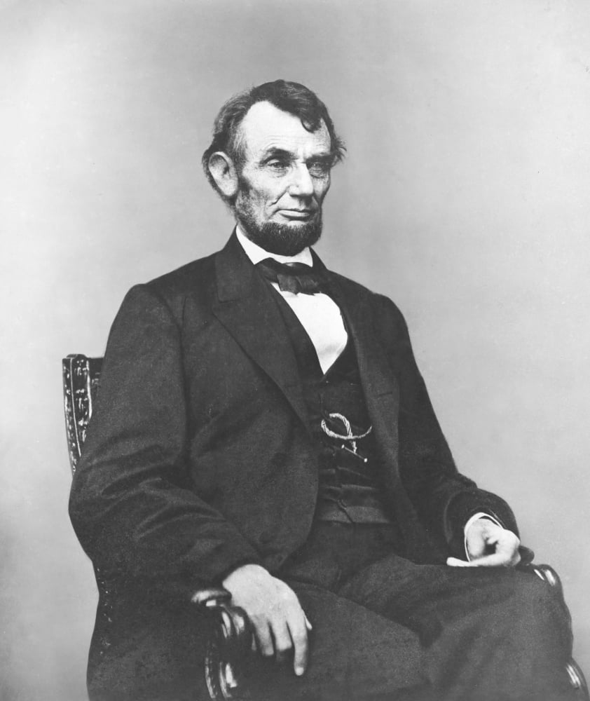 Digitally Civil War era painting of President Abraham Lincoln Canvas Art - John ParrotStocktrek Images (26 x 31)