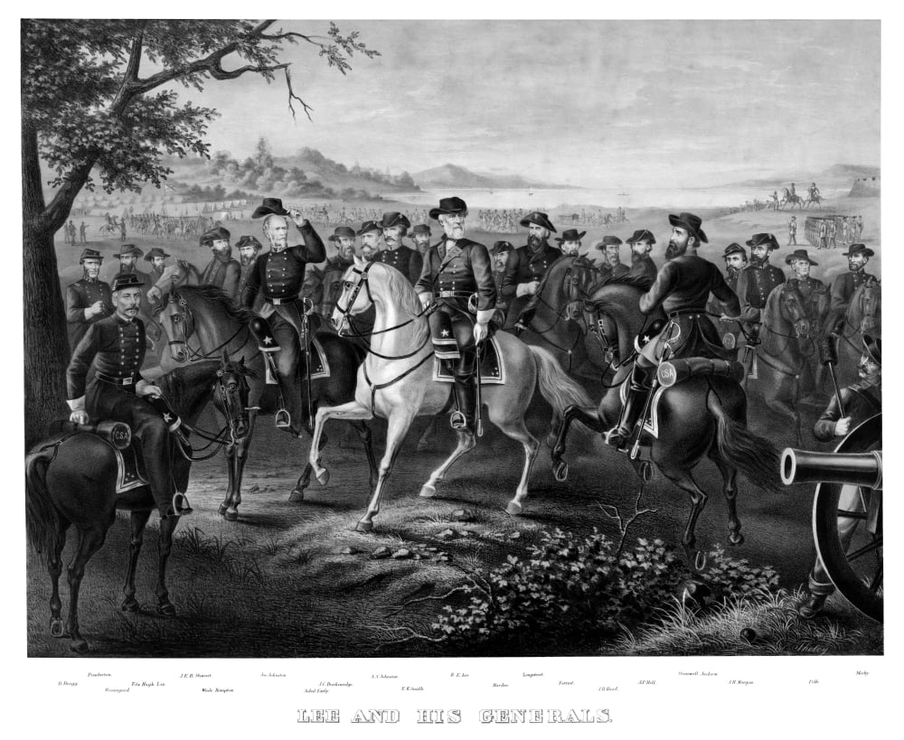 Digitally Civil War print of General Lee and other Confederate Generals Canvas Art - John ParrotStocktrek Images (32 x 26)