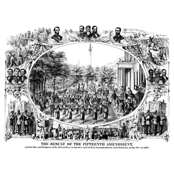 Digitally Civil War print of The Fifteenth Amendment and Its Results Canvas Art - John ParrotStocktrek Images (33 x 25)