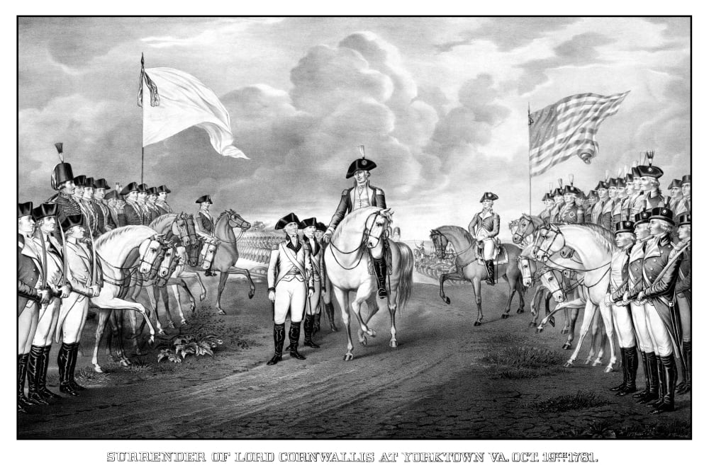 Digitally Revolutionary War print showing the surrender of British troops Canvas Art - John ParrotStocktrek Images (35 x 24)