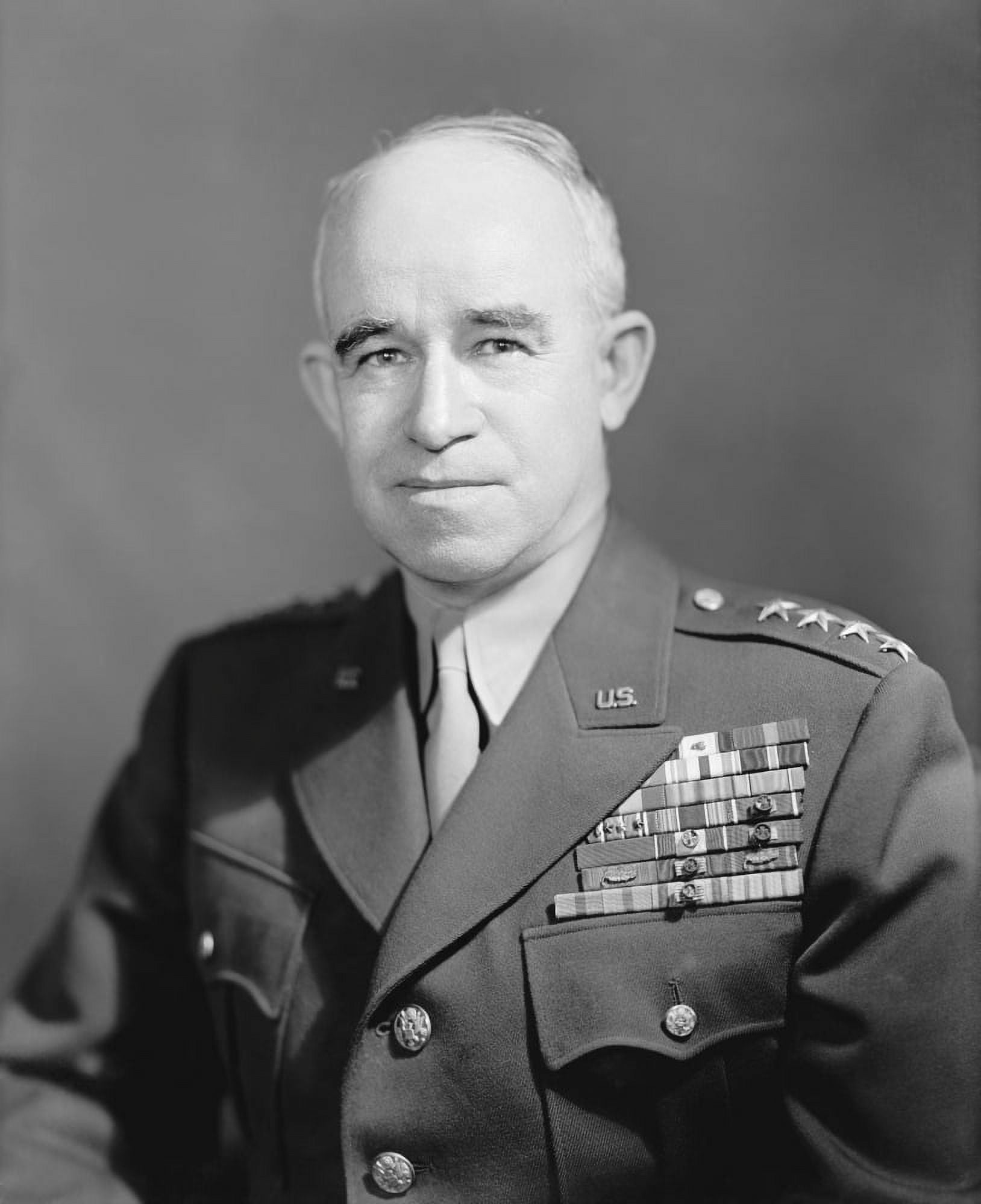 Digitally WW2 photo of General Omar Nelson Bradley Canvas Art - John ParrotStocktrek Images (26 x 32)