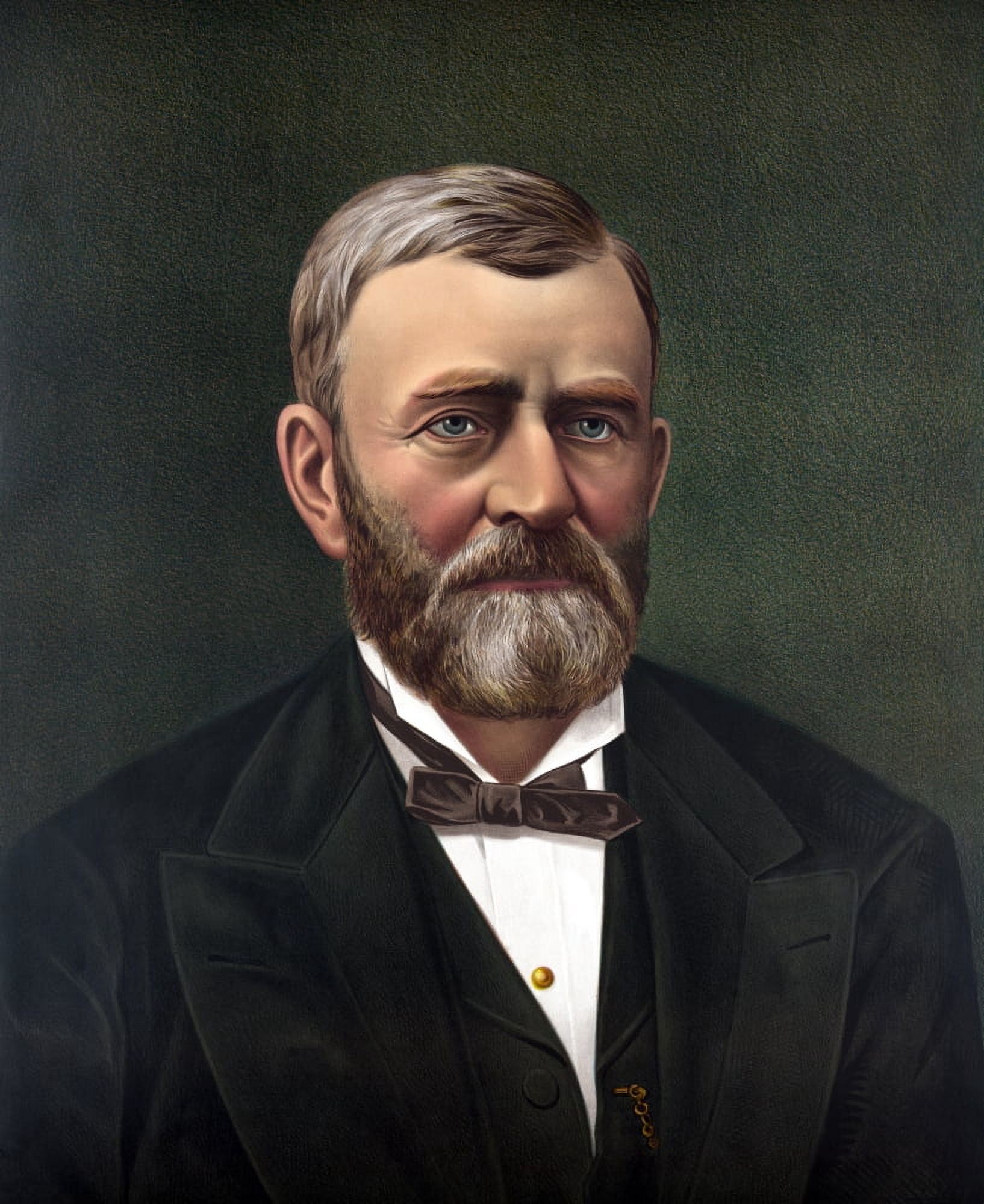 Digitally color portrait of President Ulysses S Grant Canvas Art - John ParrotStocktrek Images (26 x 32)