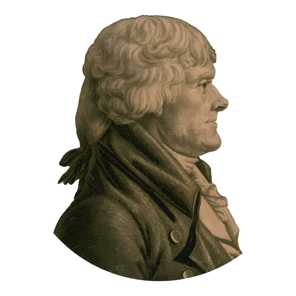 Digitally portrait of Thomas Jefferson Canvas Art - John ParrotStocktrek Images (28 x 28)