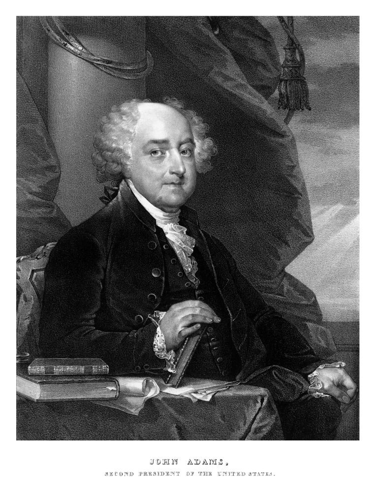Digitally print of John Adams Canvas Art - John ParrotStocktrek Images (13 x 16)