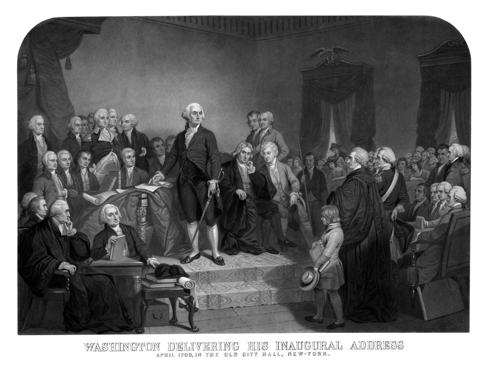 Digitally print of President George Washingtons Inaugural Address Canvas Art - John ParrotStocktrek Images (33 x 25)