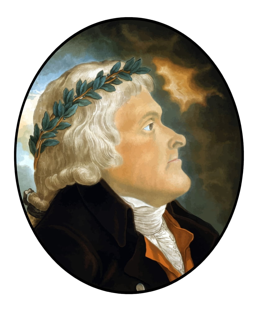 Digitally vector artwork of Thomas Jefferson Canvas Art - John ParrotStocktrek Images (13 x 16)