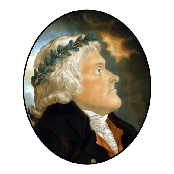 Digitally restored vector artwork of Thomas Jefferson Canvas Art - John ParrotStocktrek Images (13 x 16)