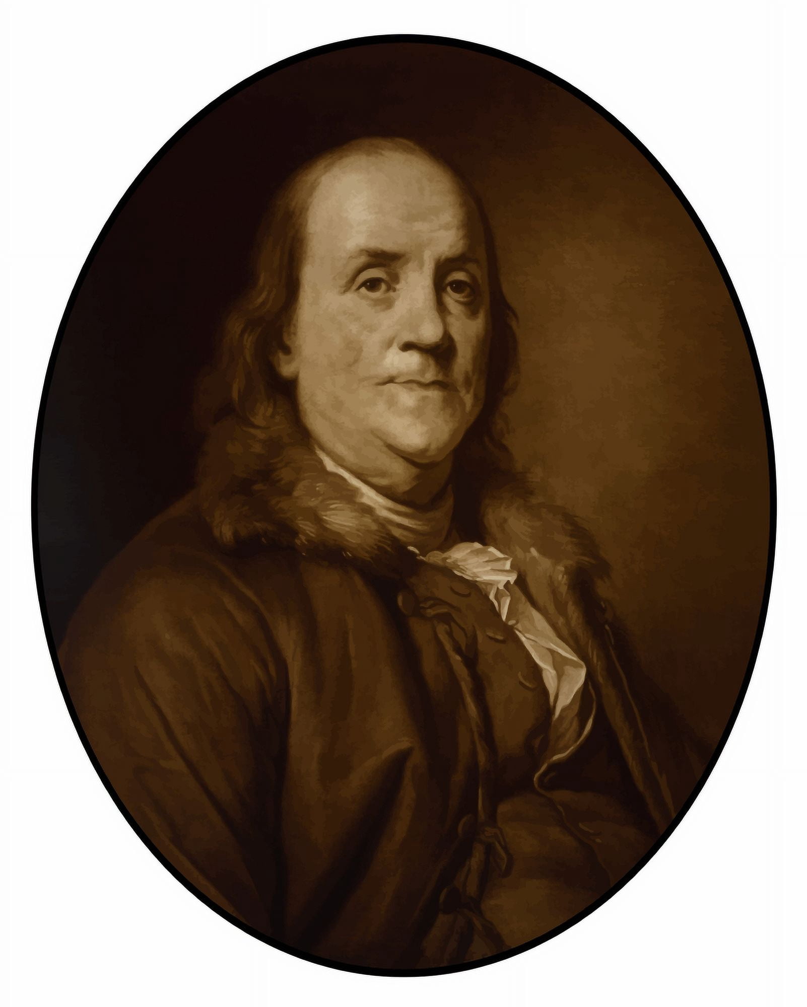 Digitally vector painting of Benjamin Franklin Canvas Art - John ParrotStocktrek Images (26 x 32)