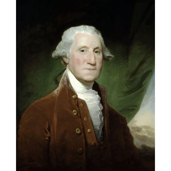 Digitally restored vector painting of George Washington Canvas Art - John ParrotStocktrek Images (26 x 32)