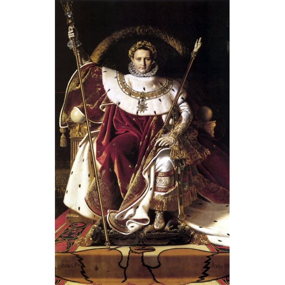 Digitally restored vector painting of Napoleon Bonaparte Canvas Art - John ParrotStocktrek Images (22 x 36)