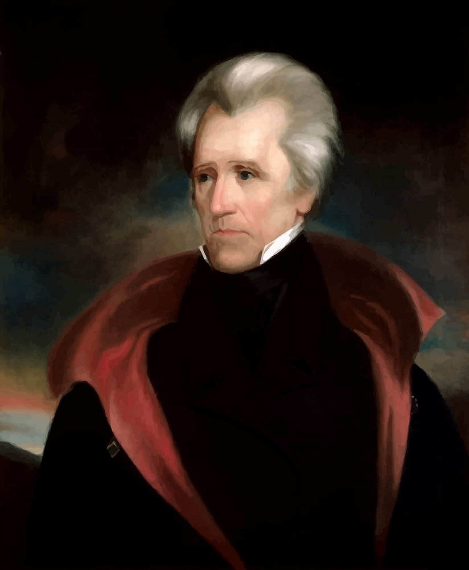 Digitally vector painting of President Andrew Jackson Canvas Art - John ParrotStocktrek Images (13 x 16)