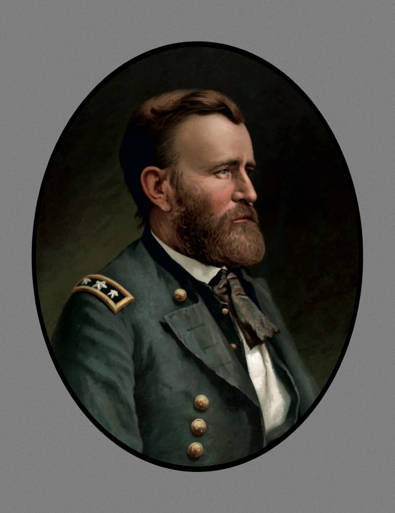 Digitally vector painting of Ulysses S Grant Canvas Art - John ParrotStocktrek Images (13 x 16)