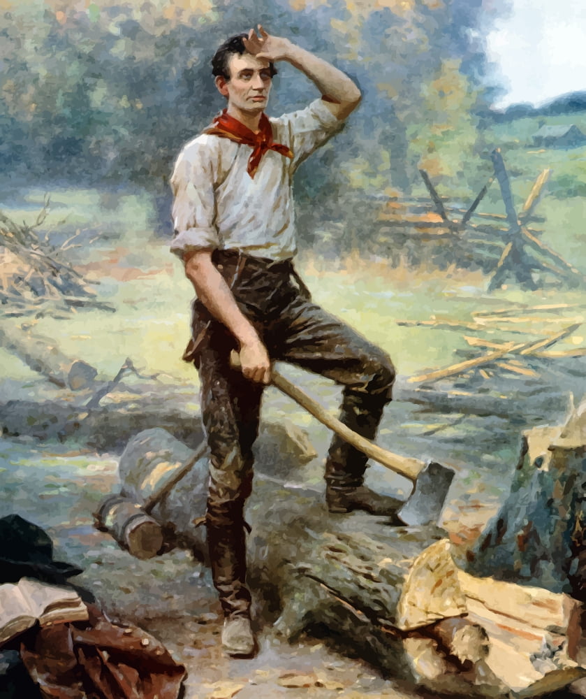 Digitally vector painting of a young Abraham Lincoln Canvas Art - John ParrotStocktrek Images (26 x 31)