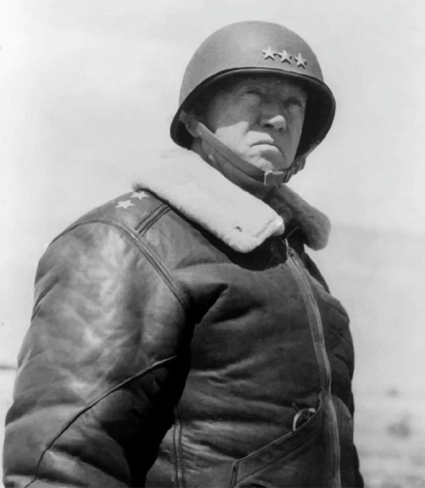 Digitally vector photograph of General George Smith Patton Canvas Art - John ParrotStocktrek Images (27 x 31)