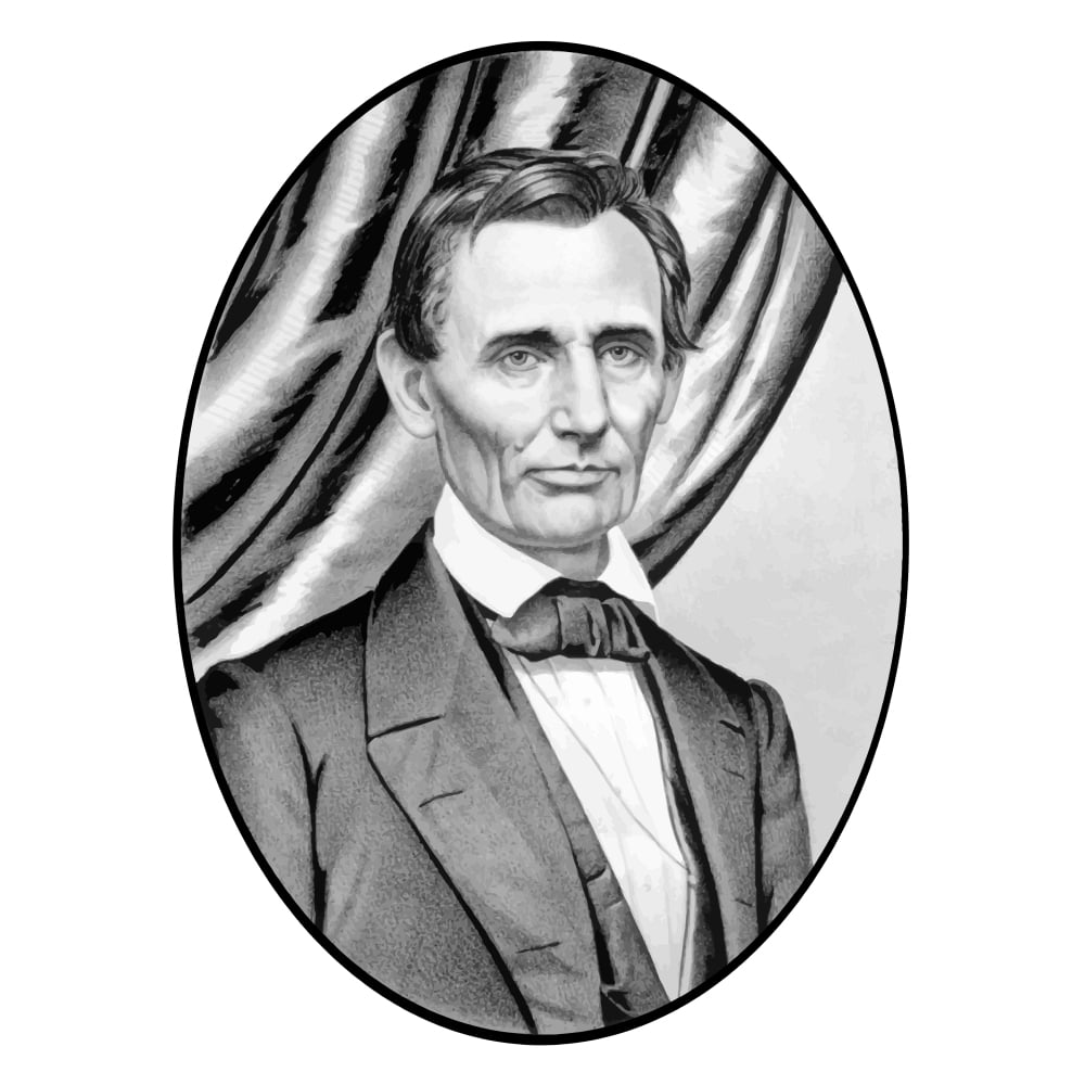 Digitally restored vector portrait of Abe Lincoln Poster Print