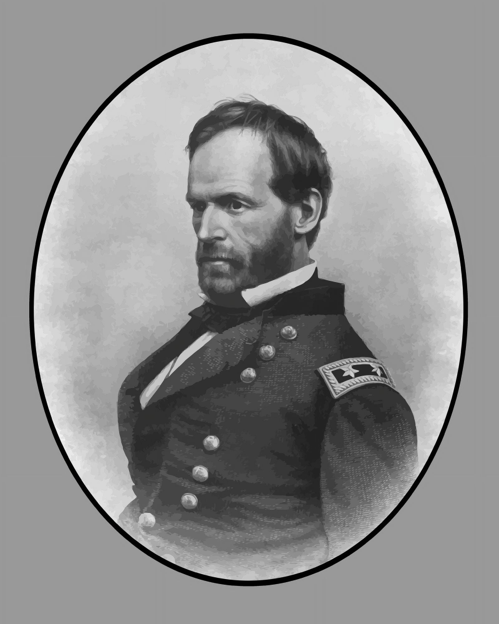 Digitally vector portrait of Civil War General William Tecumseh Sherman Canvas Art - John ParrotStocktrek Images (26 x 32)