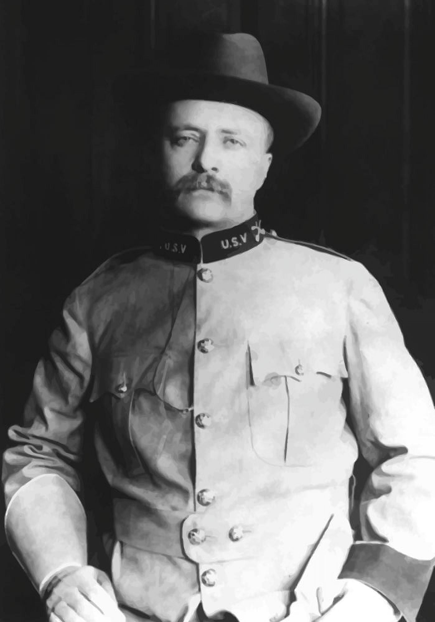 Digitally vector portrait of Colonel Theodore Roosevelt Canvas Art - John ParrotStocktrek Images (12 x 17)