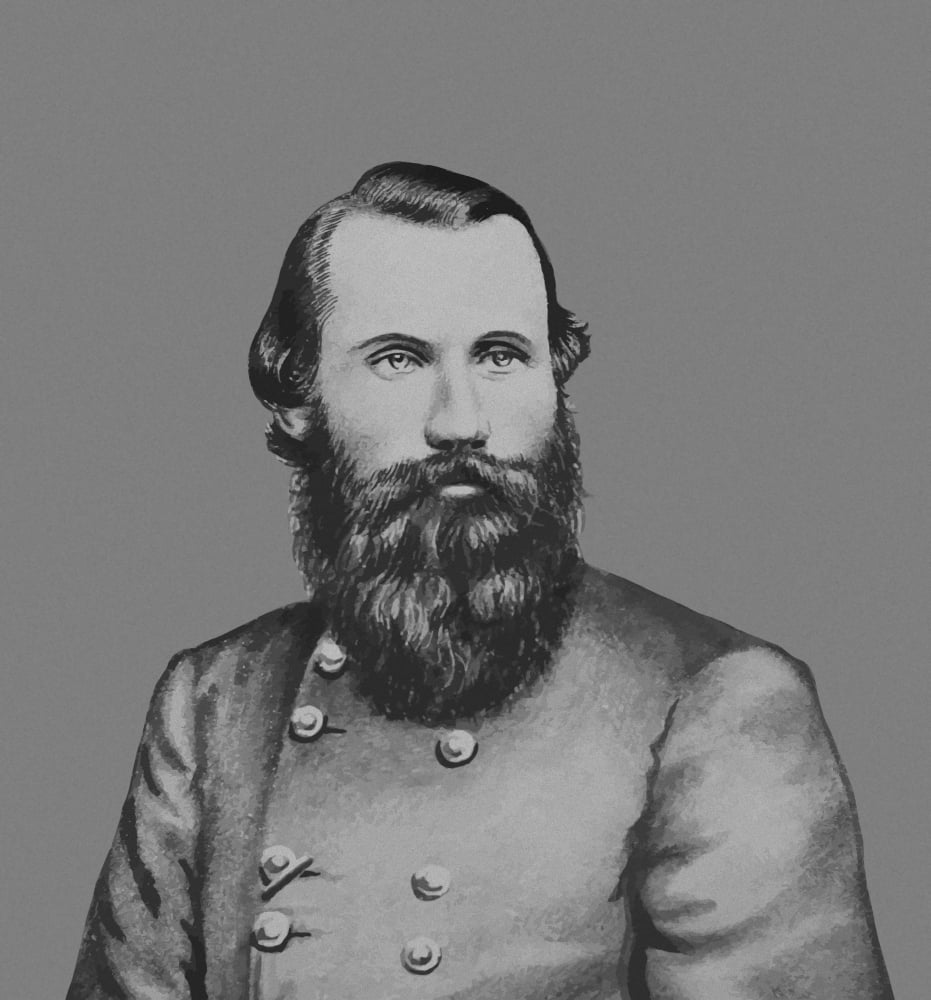 Digitally vector portrait of Confederate General James Ewell Brown Stuart Canvas Art - John ParrotStocktrek Images (27 x 29)