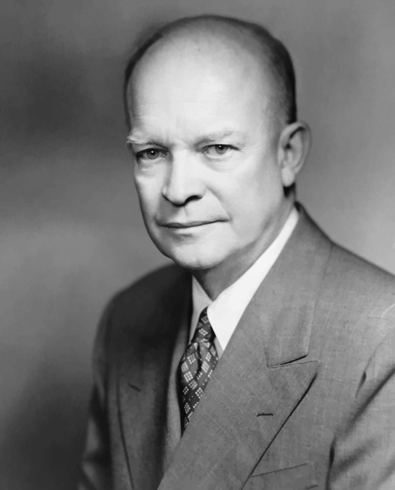 Digitally vector portrait of Dwight D Eisenhower Canvas Art - John ParrotStocktrek Images (25 x 31)
