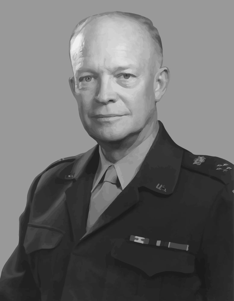 Digitally vector portrait of Dwight D Eisenhower Canvas Art - John ParrotStocktrek Images (25 x 32)