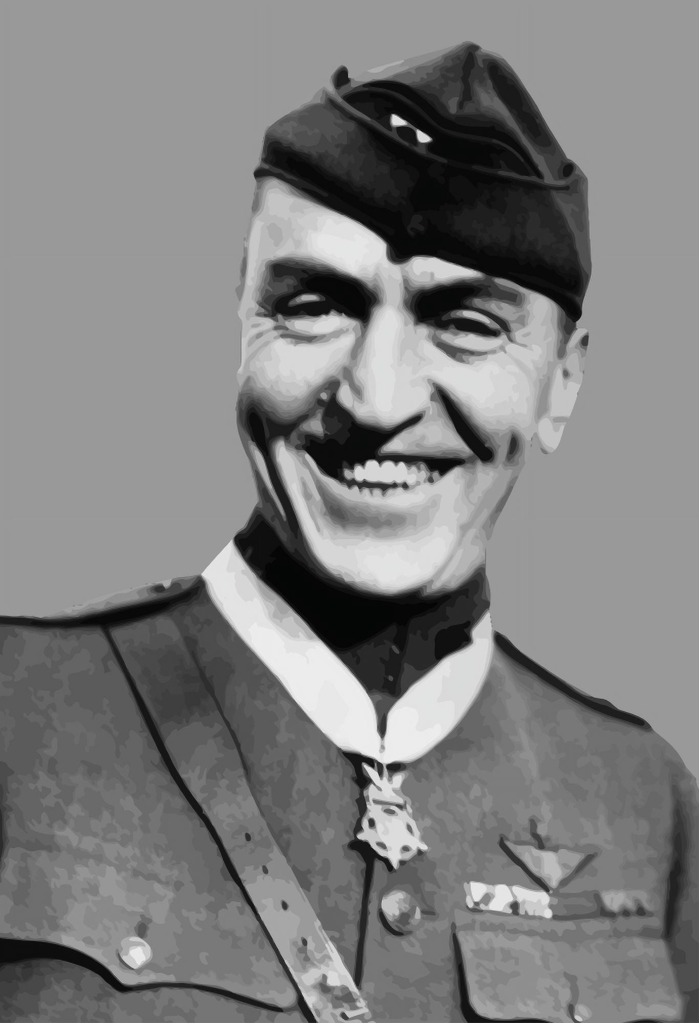 Digitally vector portrait of Eddie Rickenbacker Canvas Art - John ParrotStocktrek Images (24 x 34)
